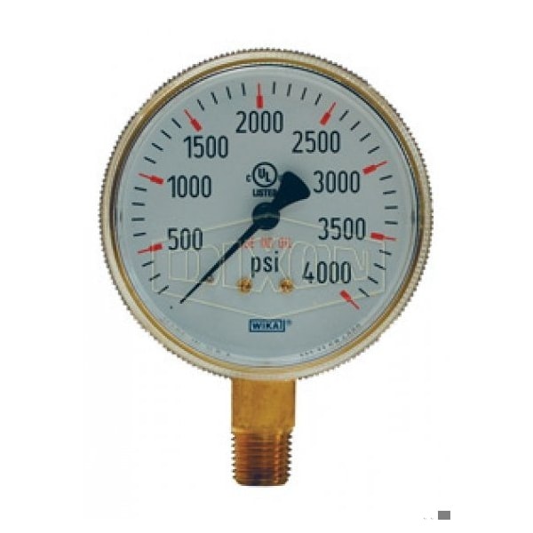 Welding Gauge, 0 to 400 psi, 1/4 in Connection, 2-1/2 in Dial, +/- 3-2-3 %
